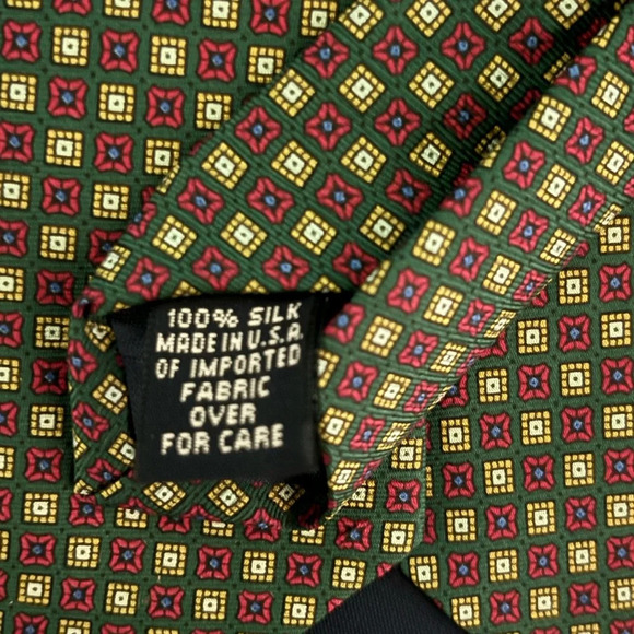 Vintage Gap Premium Mens 100% Silk Necktie Green Yellow‎ Red Blue Dry Clean - Picture 3 of 4